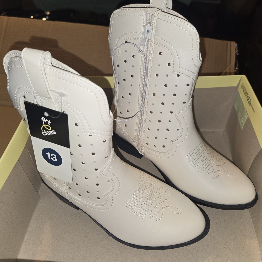 Art Class White Western Boots